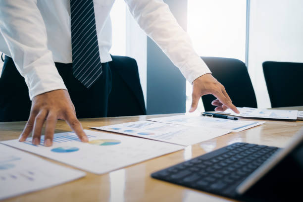 Businessman planning and analyst investment marketing data.