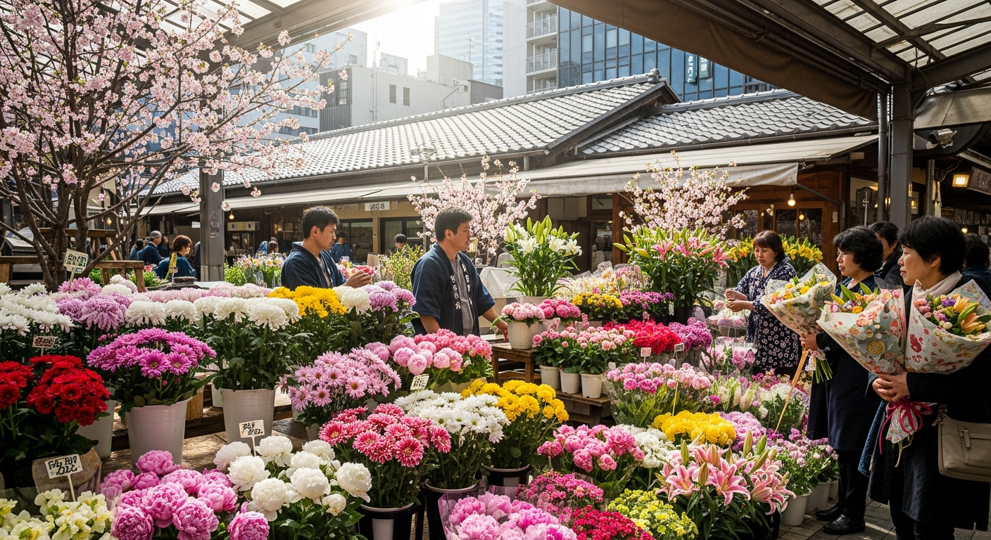 Japan Flower Market.978Z
