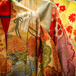 Rack of colourful and elaborate traditional clothes in Tokyo